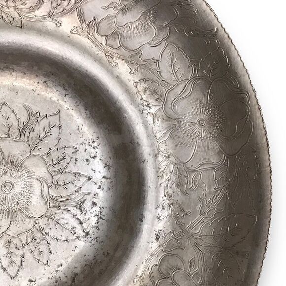 Vintage Wilson Metal Poppy Floral Hand Wrought Aluminum Bowl Brooklyn New York - Picture 10 of 16